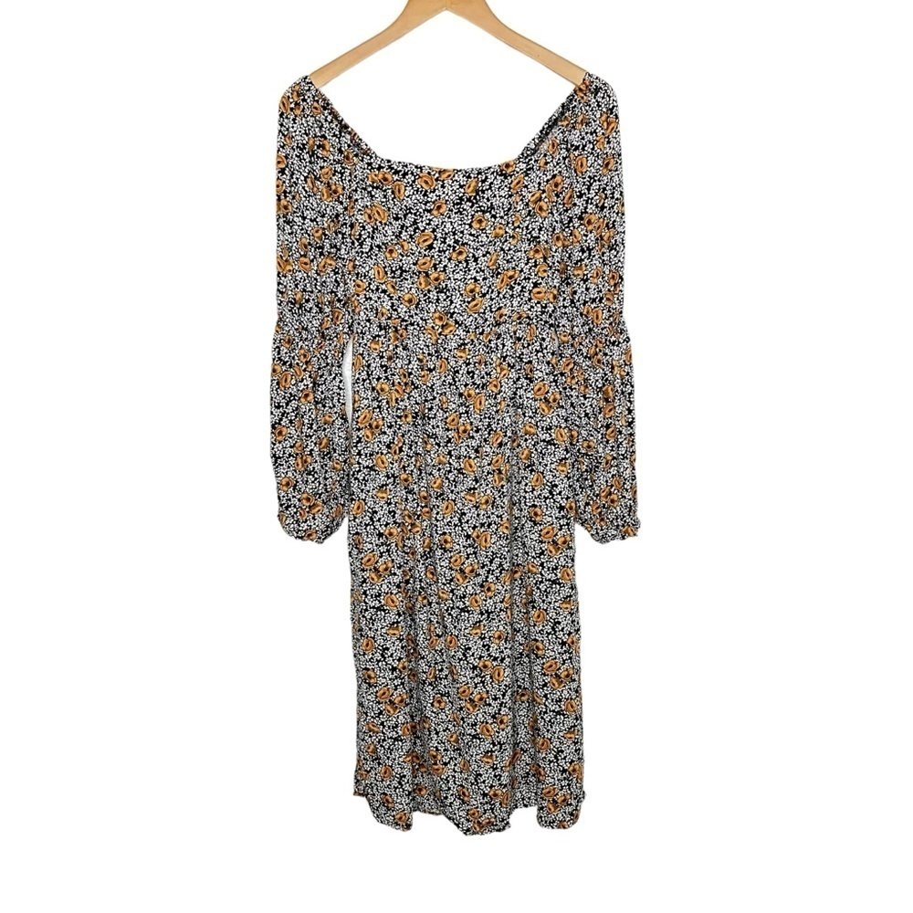 Lost + Wander Womens Sonny Smocked Floral Dress Size XS Long Sleeve Pockets